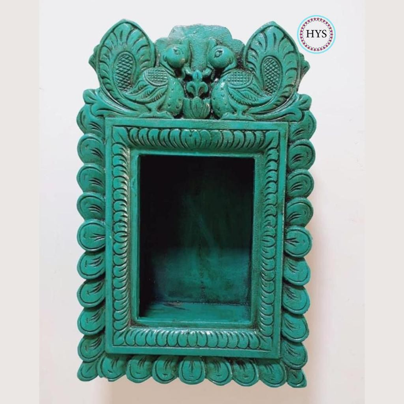 Woodcarved Box Shelf With Bird/annam Carvings
Handmade ( Green)